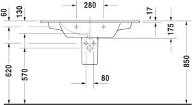 Möbelwaschtisch ME by Starck 1030 mm mit ÜL, mit HLB, 1 HL, weiß