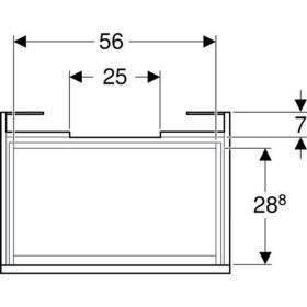 Geberit Renova Plan US f. WT, mit 1 Schu u. Innenschubl., 63,4x60,6x44,6cm, weiß