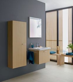 Möbelwaschtisch DuraStyle 650 mm mit ÜL, mit HLB, 1 HL, weiß
