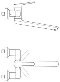 Ideal Standard Wand-WT-Armatur Ceraplus Ausld.330-349mm absp.S-Anschlüsse Chrom