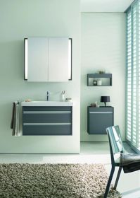 Möbelwaschtisch D-Code 850 mm mit ÜL, mit HLB, 1 HL, weiß