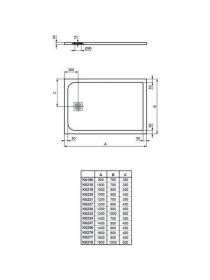 Ideal Standard Rechteck-Brausewanne Ultr 1200x1000x30mm, Carraraweiß