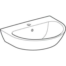 Geberit Renova Waschtisch, 60x48cm m. Hl. mittig, m. Ül., weiß