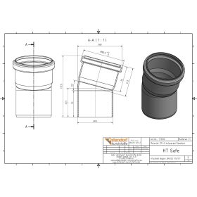 HTsafe Bogen 15 Grad DN 75