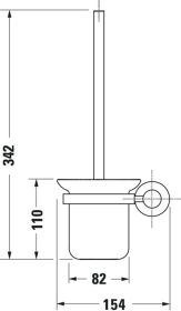 Bürstengarnitur D-Code für Wandmontage, Glas matt, chrom