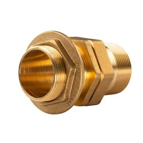 Messing Gewinde-Fitting Verschraubung gerade Anschluss für Tank 3 teilig 1 1/2"AG - 1 1/2"AG (DN 40) - schwere Ausführung