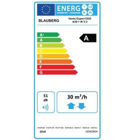 Blauberg Komplettset dezentrales Lüftungsgerät VENTO Expert DUO A30-1 W V.2 weiße Innenblende, WLAN, DN 160