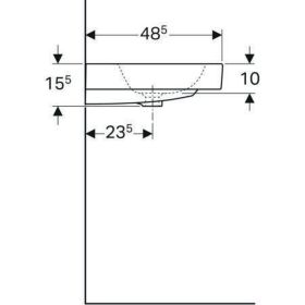 Geberit iCon Waschtisch, 60x48,5cm m. Hl., m. Ül., weiß
