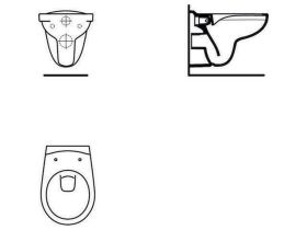Wandtiefspül-WC Eurovit, randlos, 355x520x350mm, Weiß
