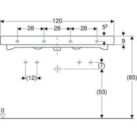 Geberit iCon Waschtisch, 120x48,5cm zwei Hl., m. Ül., weiß