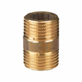 Messing Gewinde-Fitting Distanz-Doppelnippel 1/2" - 1/2" L= 30 mm, schwere Ausführung