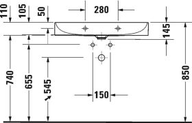 Duravit Möbelwaschtisch DuraSquare 800mm o. ÜL, mit HLB, o.HL, weiß WonderGliss