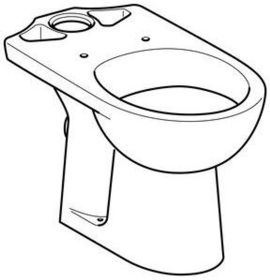 Geberit Renova Stand-WC für AP-SPK aufge Abgang horizontal, weiß