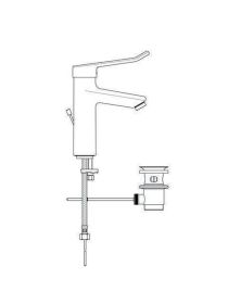 Ideal Standard WT-Armatur Ceraplus Grand m.Bügelgriff m.Ablgarn. Ausld.123mm Chr