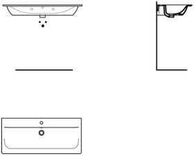 Möbelwaschtisch Connect Air, 1 Hl., m.Ül., 1040x460x165mm, Weiß