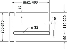 Duravit Design Siphon, schwarz matt