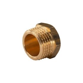 Messing Gewinde-Fitting Stopfen 1/2"AG (DN 15) - schwere Ausführung