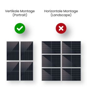 Selfio Schrägdach-Montageset (Pfanne/Ziegel) zur vertikalen Montage (Portrait) von 28 Photovoltaik-Modulen