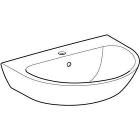 Geberit Renova Waschtisch, 65x50cm m. Hl. mittig, m. Ül., weiß, KeraTect