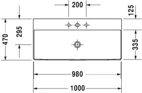 Möbel-WT DuraSquare 1000mm o. ÜL, 1 HL, weiß, WG