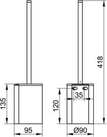 Keuco WC-Bürstengarnitur Plan 14972, kpl. mit Kunststoff-Einsatz, Edelstahl