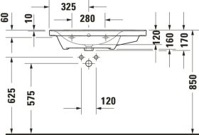 Duravit Möbelwaschtisch D-Neo, 800mm, we 1 HL, Becken links