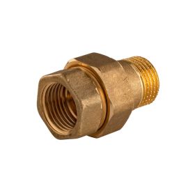 Messing Gewinde-Fitting Verschraubung mit O-Ring konisch dichtend 1/2"IG - 1/2"AG (DN15)-schwere Ausführung