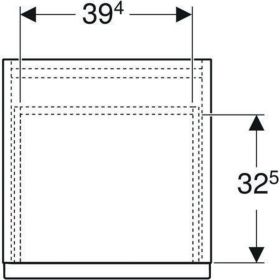 Geberit iCon Seitenschrank, 2 Schubladen 45x60x47,6cm, Eiche/Gr. Lava