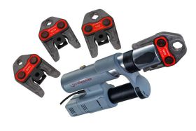 Rothenberger elektrohydraulische Fitting - Pressmaschine ROMAX AC ECO, Set mit Pressbacken Kontur "V"