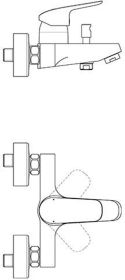 Ideal Standard Badearmatur AP Ceraflex, Ausld. 118-127mm, Chrom