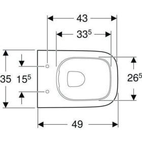Geberit Smyle Square WWC Tiefspüler Rimfree, Ausld. 49cm, weiß