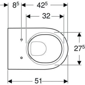 Geberit Acanto Wand-WC Tiefspüler geschlossene Form Rimfree, weiß KeraTect