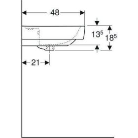 Geberit Renova Plan Waschtisch, 100x48cm m. Hl., m. Ül., weiß