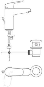Ideal Standard WT-Armatur Ceraflex, Gran BlueStart, m.Ablgarn., Ausld.101mm,Chrom