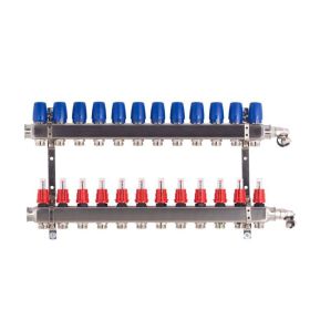 Heizkreisverteiler Komplettset BASIC für Fußbodenheizung 12 Heizkreise
