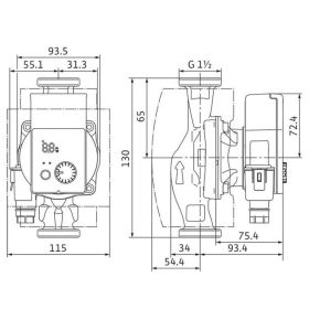 Wilo Nassläufer-Hocheffizienzpumpe Yonos PICO plus 25/1-4 130mm mit Wärmedämmschale