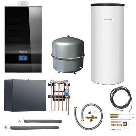 Buderus Gas-Brennwert Logaplus-Paket W49 GB182i.2-15 15kW H-Gas Hydraulikbox MS100 Speicher SU160S-B BC400  MAG 35l  schwarz