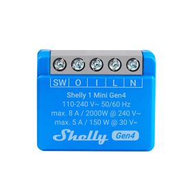 Shelly 1 Mini Gen4 1-Kanal-Relais WLAN-gesteuerter Smart-Schalter max. 8A, WLAN, Matter, Zigbee, BT, unterputz