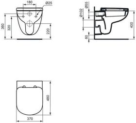 Ideal Standard WC-Sitz Eurovit Plus, f. Softclosing, Weiß