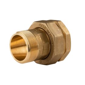 Messing Gewinde-Fitting Verschraubung gerade flachdichtend 2"IG - 2''AG (DN 50) - schwere Ausführung