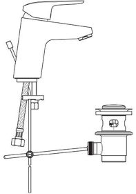 Ideal Standard Waschtischarmatur Cerafle m.Ablgarn., Ausld. 101mm, Chrom