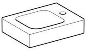 Geberit iCon Handwaschbecken, 38x28cm Hahnloch rechts, o. Ül., weiß