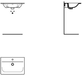 Möbelwaschtisch Connect Air 1 Hl. m.Ül. 640x460x165mm Weiß