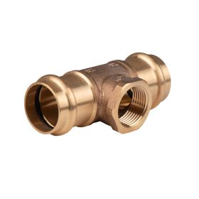 Kupfer Pressfitting T-Stück aus Rotguss 28 mm - 3/4" IG - 28 mm V+M-Kontur DVGW