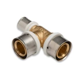 Selfio-Press Aluverbund Pressfitting  T-Stück reduziert 32 x 3 - 32 x 3 - 20 x 2 TH + U Kontur DVGW