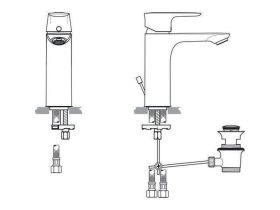 Ideal Standard WT-Arm. Connect Air, Gran m.Ablgarn., Ausld.125mm, Chrom