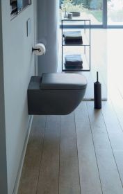 Duravit WC-Sitz Happy D.2, Anthrazit mat mit Absenkautomatik, Scharnier EDST