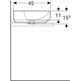 Geberit VariForm Aufsatz-WT, elliptisch mit HLB, 60x45cm, m. Ül., weiß, KeraTect