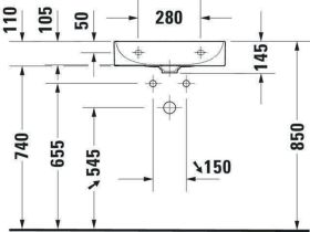 Duravit Möbel-WT DuraSquare 500mm, Weiß o.ÜL, m.HLB, 1 HL