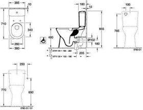 Villeroy & Boch Tiefspül-WC Vita spülrandlos f Vita 4620R0 360x710mm Oval Weiß Alpin